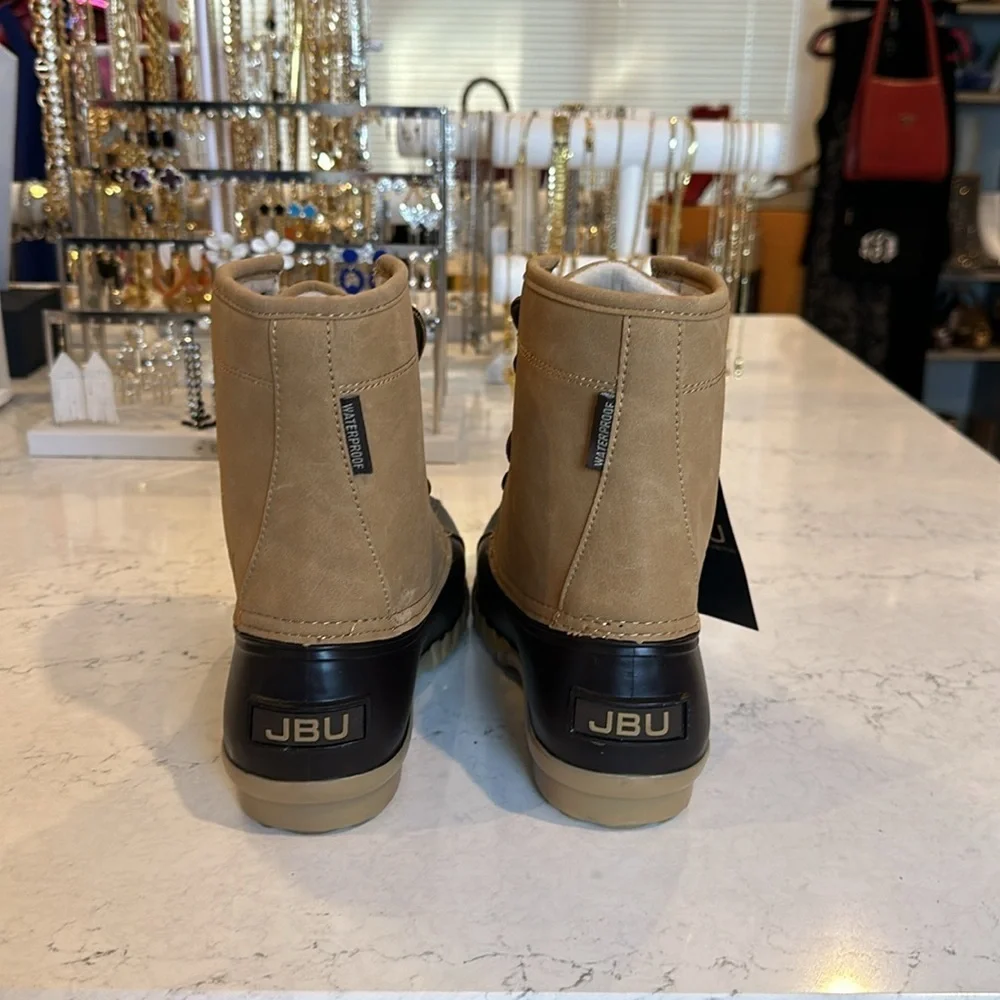 JBU tan and brown faux suede waterproof boots size 9 NWT